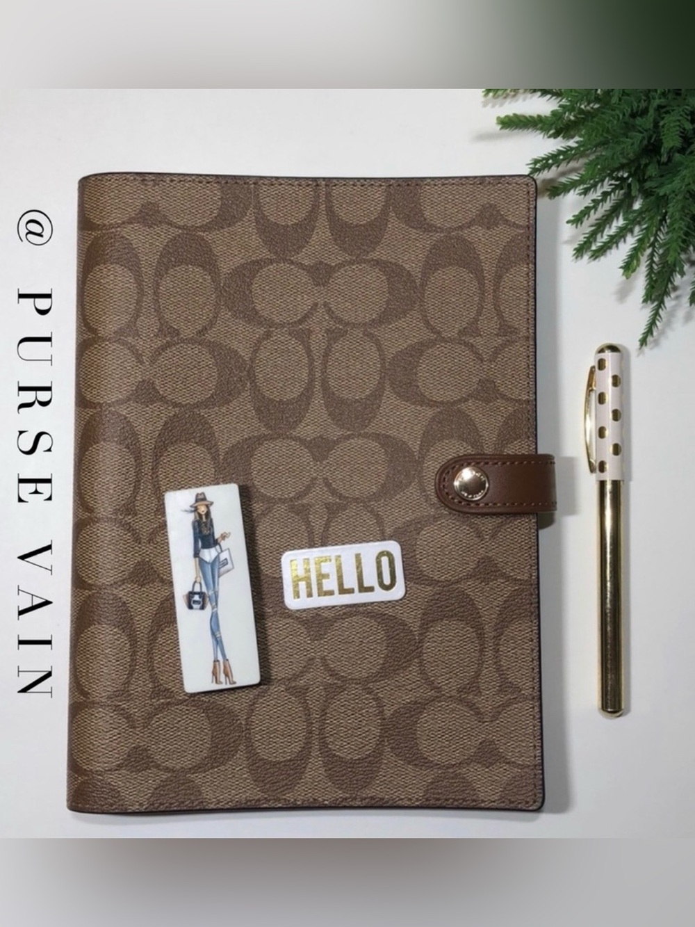 🎀 Coach notebook signature tan